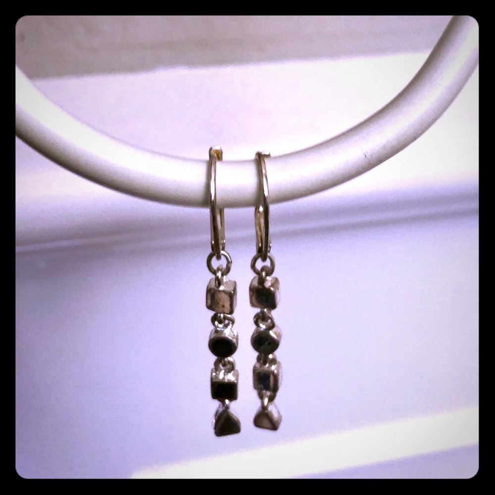 Sterling Silver Dangle Earrings w/Different Shapes